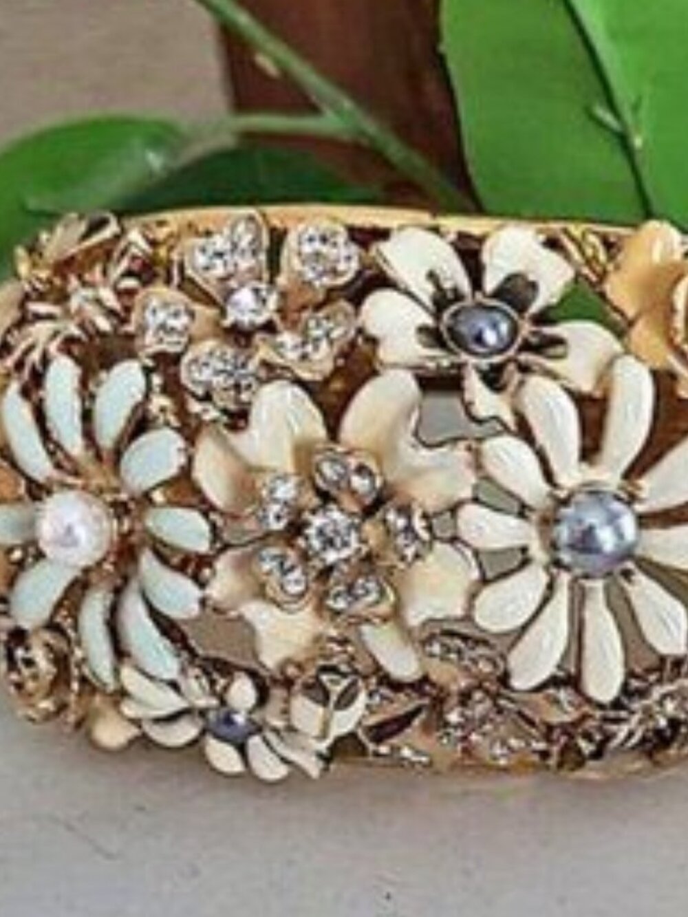 Kenneth Jay Lane Floral Bracelet Ring Set - Picture 8 of 9